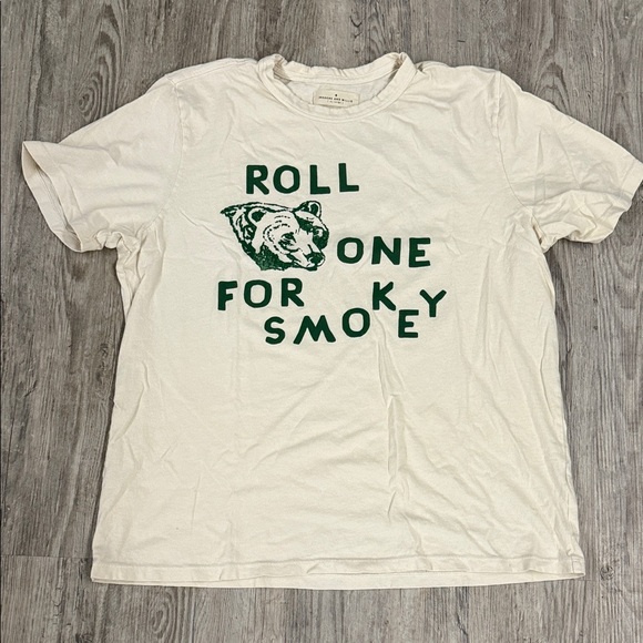 imogene + willie Other - imogene + willie Cream Tee with Green Print